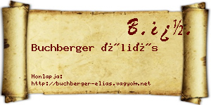 Buchberger Éliás névjegykártya